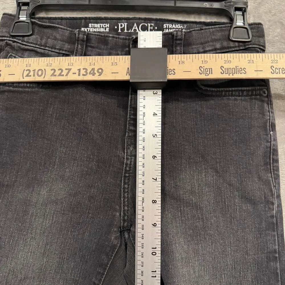 Children’s Place Straight Leg Boys Size 12 Jeans Stretch Faded Black